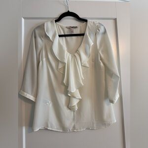 NWOT! Forever 21 Cream Ruffle Blouse,Size XS